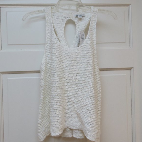 CLEARANCE NWT American Eagle Cream split open back sweater tank size S - Picture 1 of 9